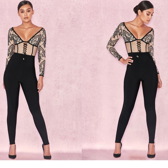 House of CB Pants & Jumpsuits House Of Cb Amra Black And Nude